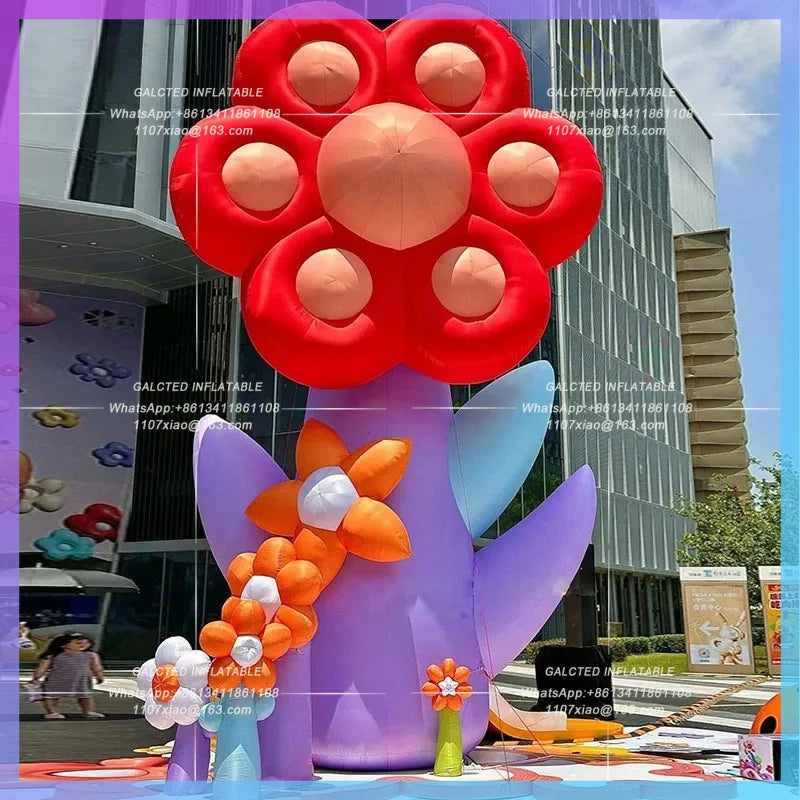theme park lighting atmosphere layout Inflatable cartoon cute flower combination gas model program planning activities