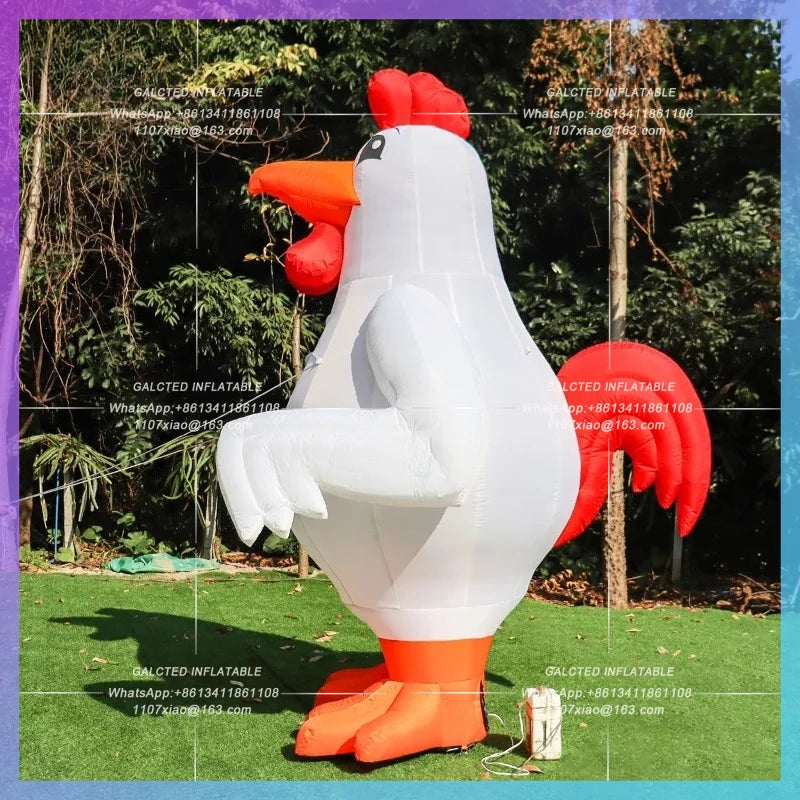 Inflatable Cartoon Chicken Toys Inflatable Toys 3m Tall  10ft Airblow Cock Balloon For Shop Event Decoration-Toys