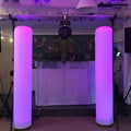 Club Decoration Factory Directly 2.4 m H Bright Inflatable Cone,lighting pillars with wheeled base blower for Night