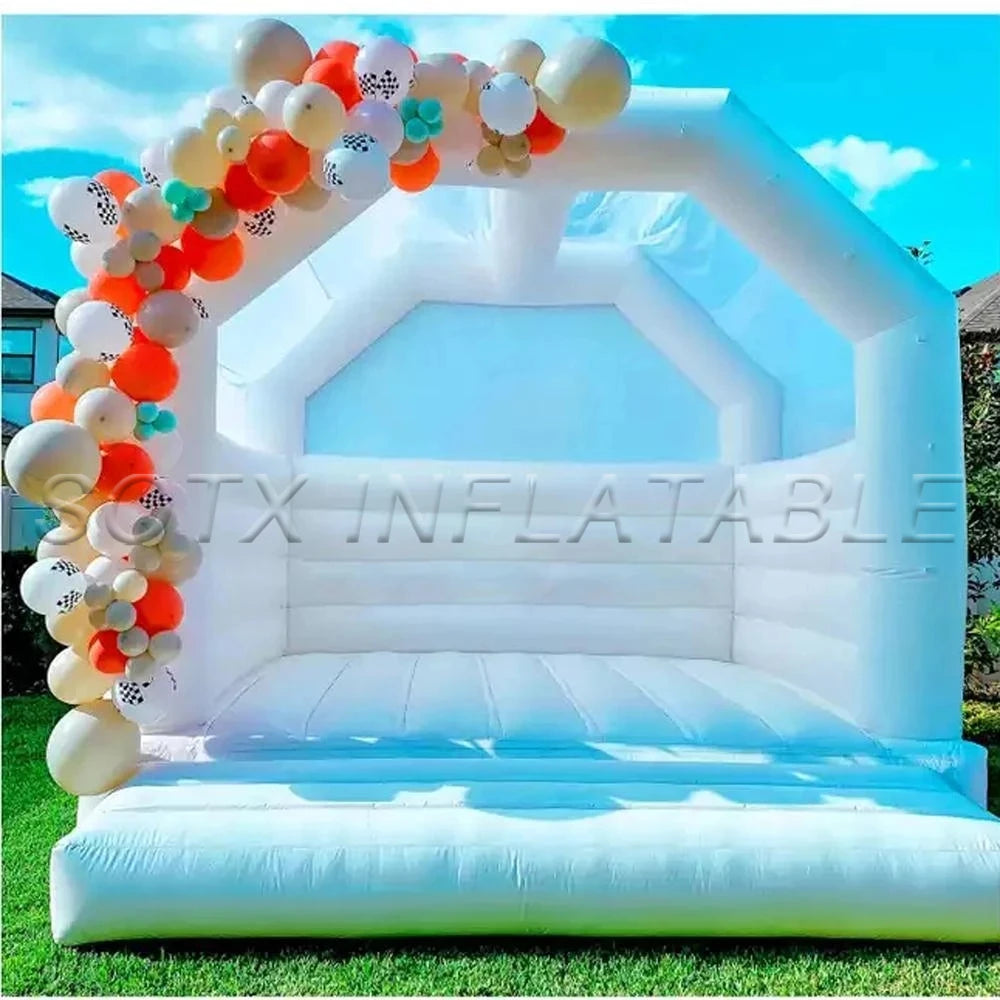 Inflatable Factory 13ft Adults All White Wedding Bounce House Inflatable White Bounce With Blower For Wedding Party From China