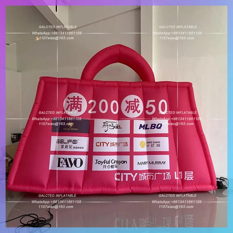 custom logo city landmark shopping mall Giant inflatable tote bag bag air mold activity warm-up activity decoration