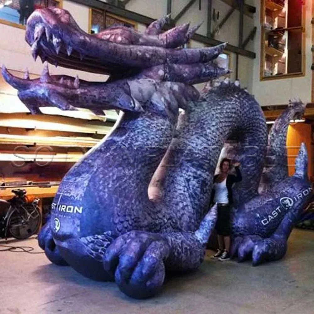 Model For Holiday Decoration 10m Green Giant Inflatable Wood Dragon Traditional Inflatable Chinese Dragon Cartoon Mascot