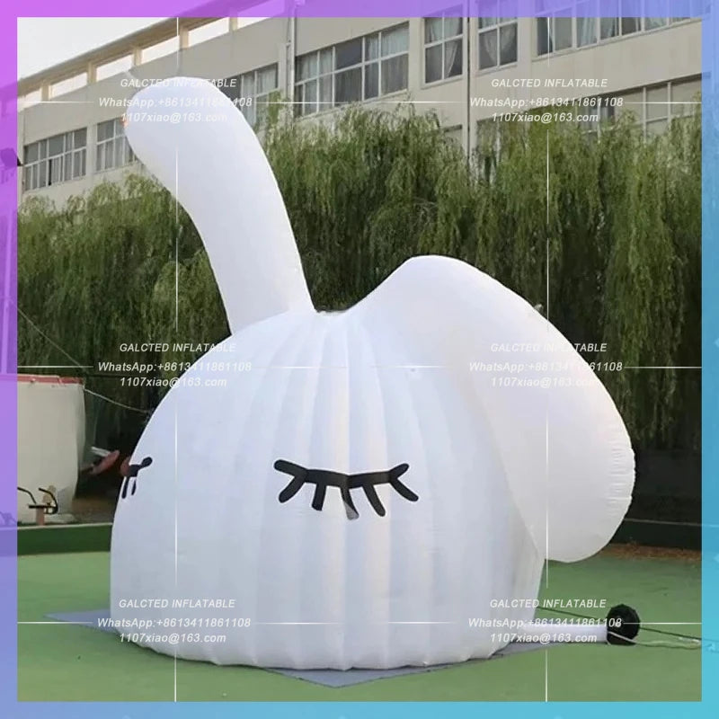 Festival Children's play facilities bar Inflatable White Rabbit Ear Arch Model mid-autumn shopping mall lighting arch props