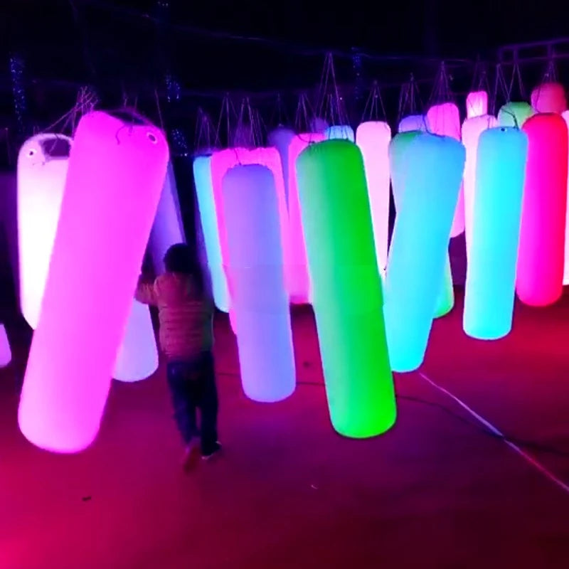 Toy for Advertising Party 1pc 5ft Inflatable Lighting Pillar Column PVC Tapping Touch Tube Pat To Change Color Interactive