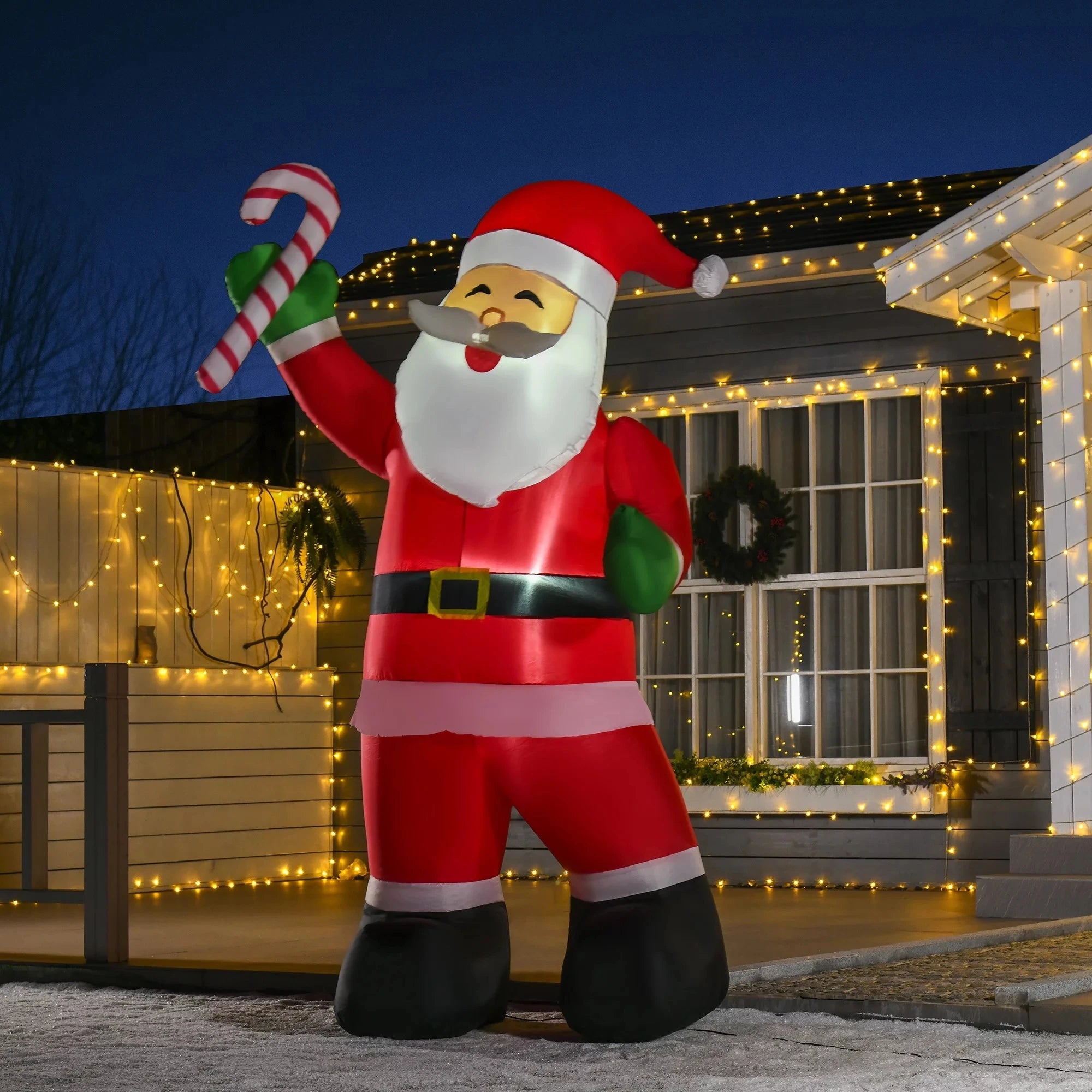 For Decoration2Giant Outdoor Christmas Inflatable Blows Up Santa Claus Snowman With Led Lights Father Christmas Characters Xmas