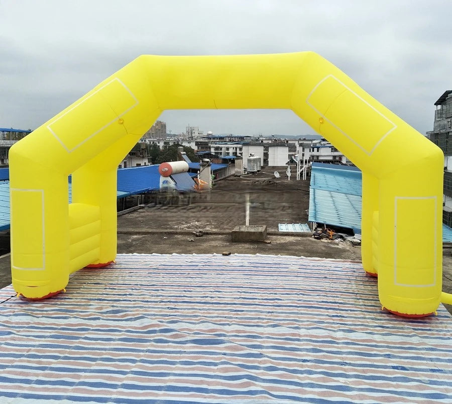 Attachable Banners Wonderful Yellow Portable Inflatable Arch for Sports Finish Start Line with