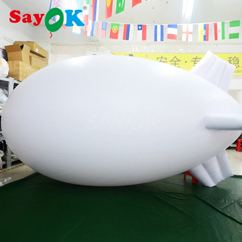 Customize Inflatable Helium Blimp Display Advertising Helium Airplane Inflatable Zeppelin Balloon for Event Promotion