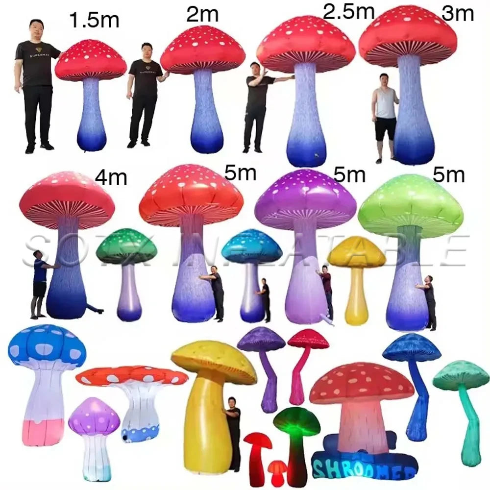Themed Activities Vivid Giant Inflatable Mushroom With Led Lights Party Supply Led Flowers Decoration For Alice In Wonderland