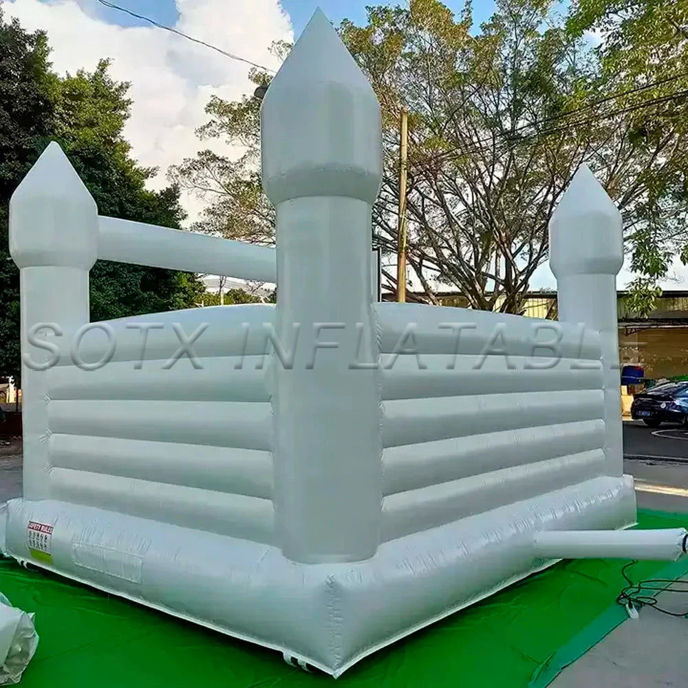 For Kids Birthday Party Gorgeous Inflatable White Commercial Bounce House Pvc Bouncy Castle Jumper Wedding Bouncer Trampolines