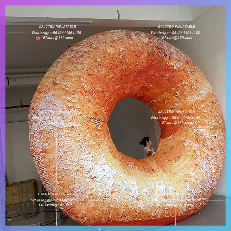 Bakery opens to drain Inflatable imitation bagel frosted Doughnut Air Model the atmosphere of light-emitting decorative ads