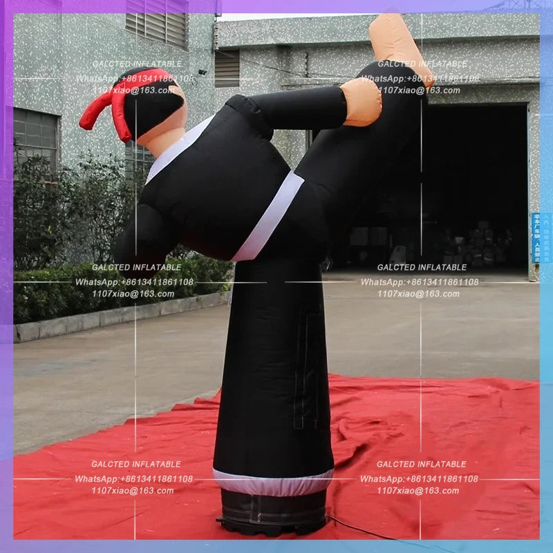 Inflatable Taekwondo Sports Character Blow Inflatable Toys 3m High  Up Kung Fu Academy Boy For Advertising Decoration Toy-BG-C00