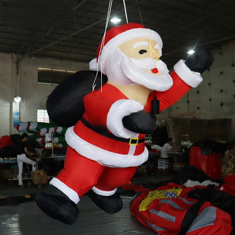Inflatable Climbing Personalized 3mH Santa Claus With Black Sack For Christmas Event Decoration Toys - BG-F0233