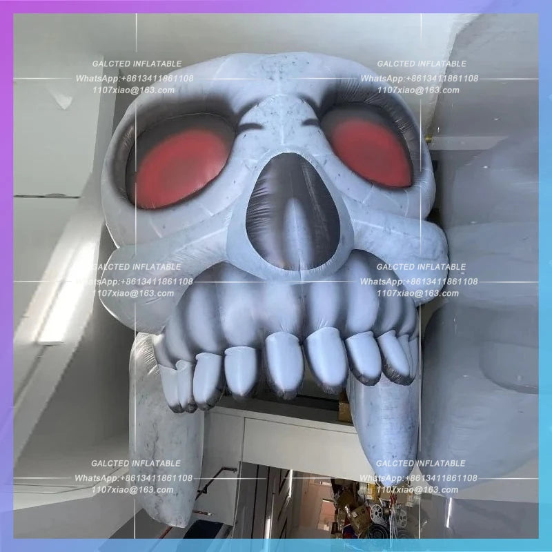 horror theme park nightclub bar Inflatable Halloween Skull Arch model  concert rides arcade lighting arch decoration