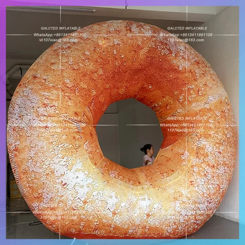 Bakery opens to drain Inflatable imitation bagel frosted Doughnut Air Model the atmosphere of light-emitting decorative ads