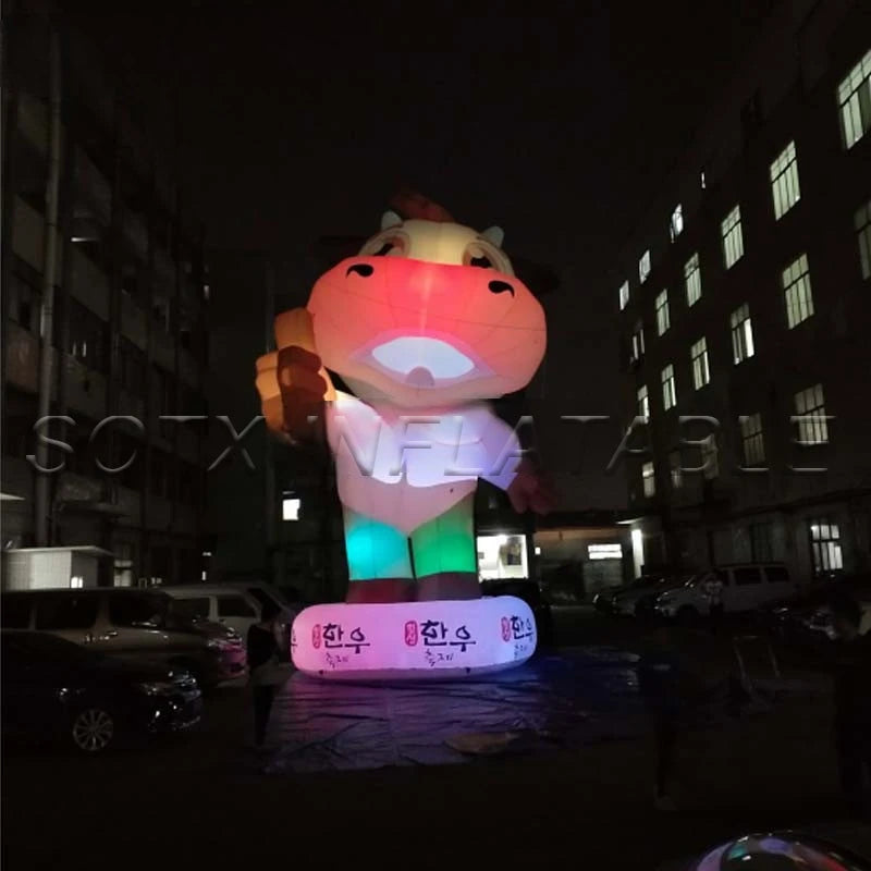 business advertising 10.2m/33.5Ft H Customized inflatable cattle with colorful lighting ,commercial inflatable cow for