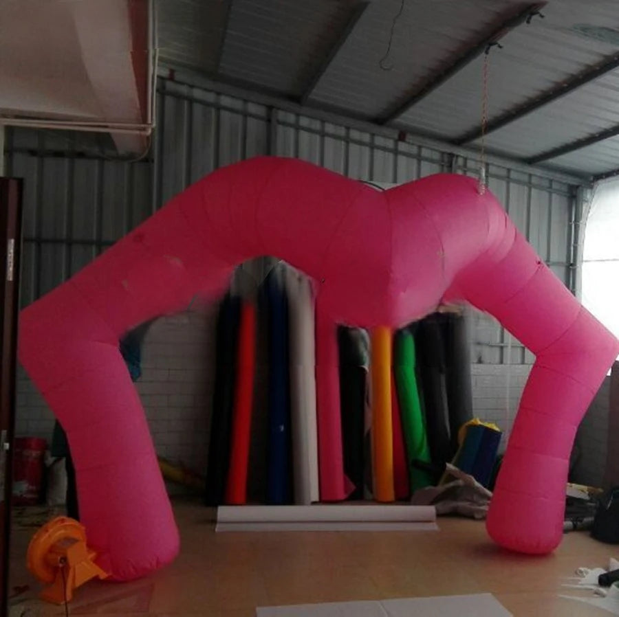 for club wedding party Attractive 4m W glowing Inflatable Kiss Me Lip Arch,Valentine's Day Decoration with LED Lights
