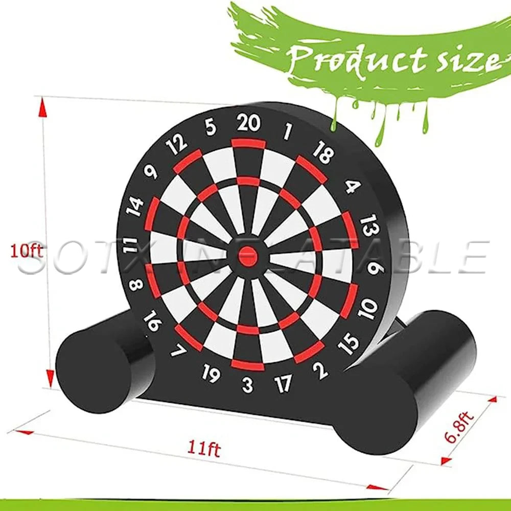 Dartboard Sport Game Inflatable Soccer Darts Board Giant Soccer Darts with Soccer Ball Support Frame for Inflatable Kick