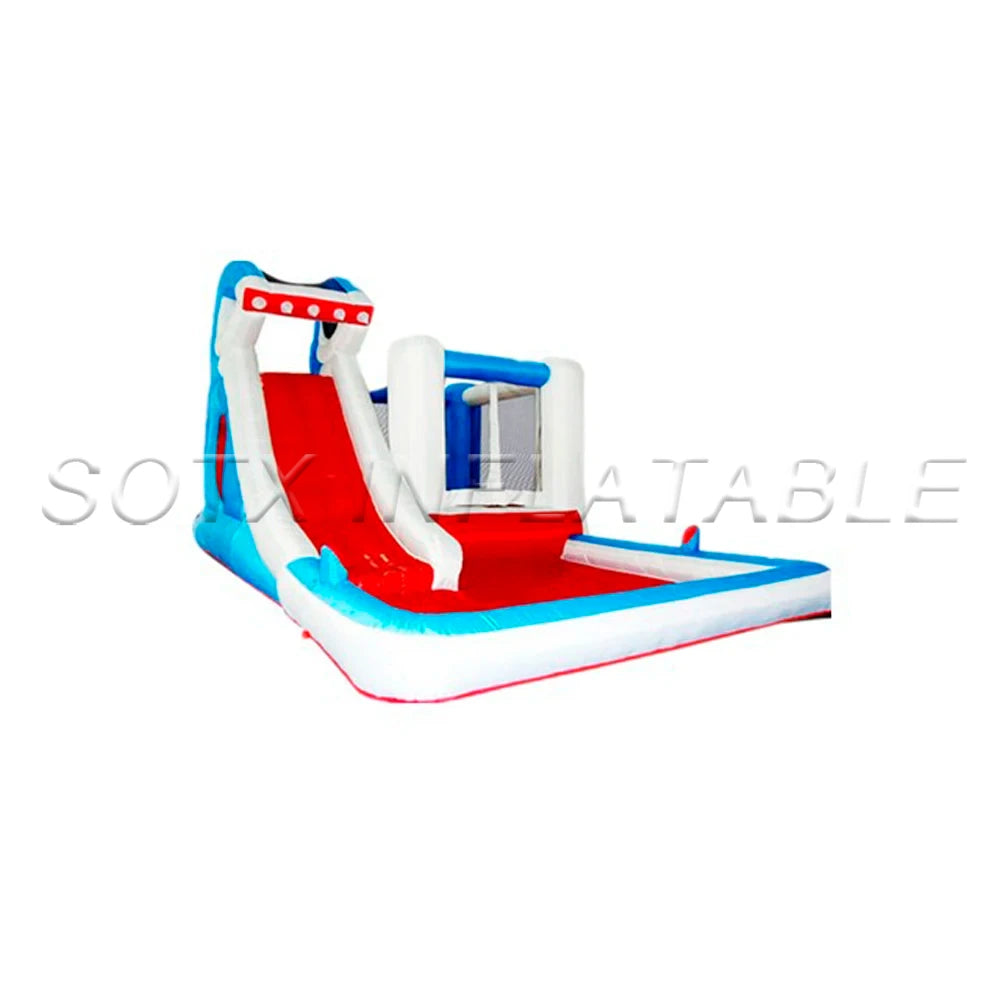 For Amusement Park Custom Commercial Inflatable Shark Water Slide With Pool Animal Kids Jumper Bounce House Combo Bouncy Castle