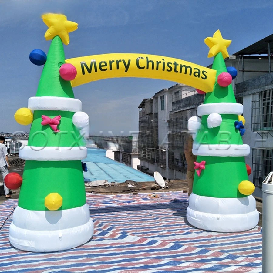 Party Made By 5m Wx5m H Newest Style Portable Inflatable Arch Christmas Tree Archway Airblown For Xmas Carnival