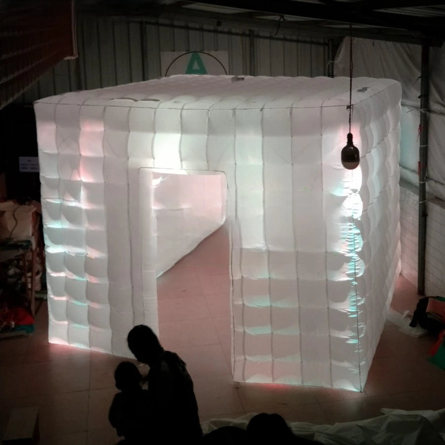 Photo Booth cabinet Wonderful 3.6 m L x3.6 m W x 2.4 m H Cube led inflatable Tent,1 door Lighting Studio/Bigger Inflatable