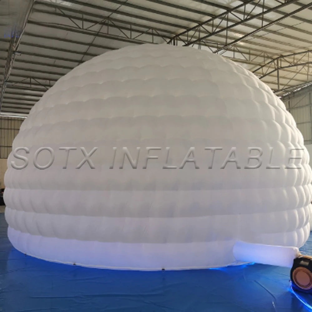 Dome Tent With Curtain Outdoor Led Lights Giant Inflatable Dome Tent For Parties Or Events Glamping Extra Large Inflatable Igloo