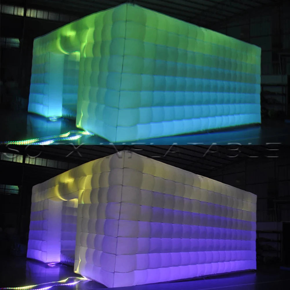 or Trade Show Outdoor White Portable Inflatable Square Tent Marquee with LED changing light /Inflatable cube Tent for Party