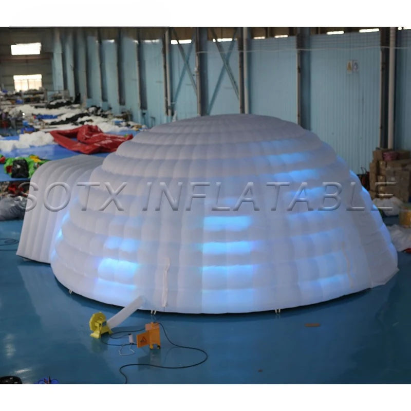 Party Show Exhibition 8m Dia Inflatable Dome Tent Outdoor Inflatable Lingting Tent with Air Blower for Event