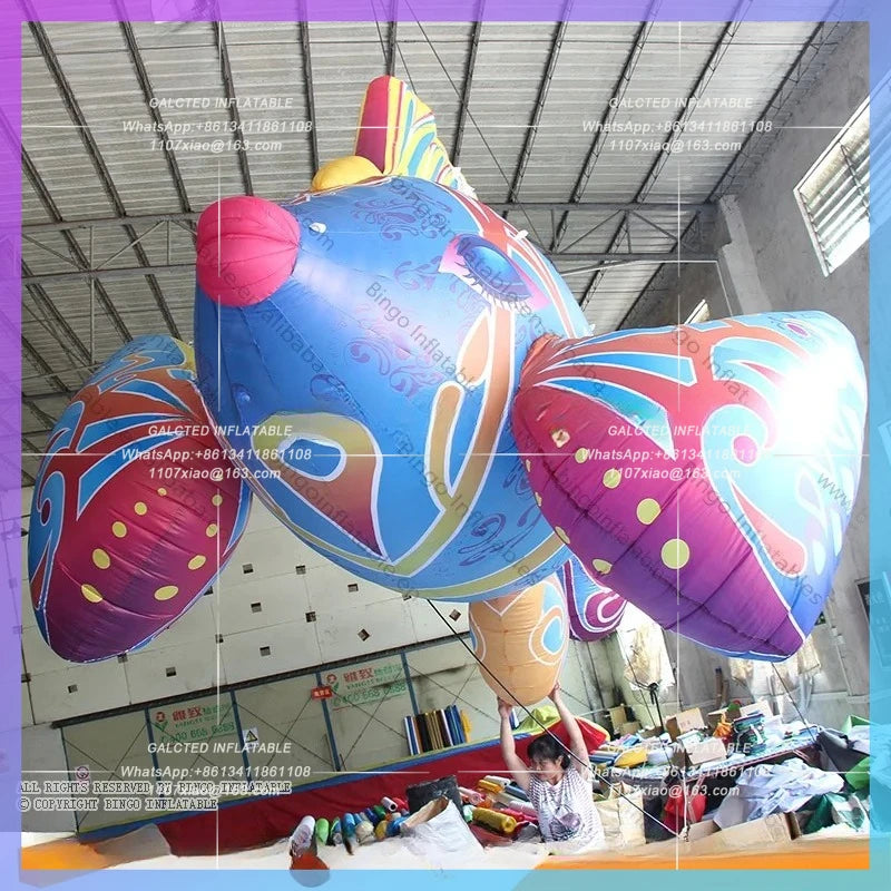 Inflatable Hanging Nemo Dolly Fish Balloon 3M / 10ft Inflatable Fish Model Flying Fish  with Blower for Ocean Theme Decoration