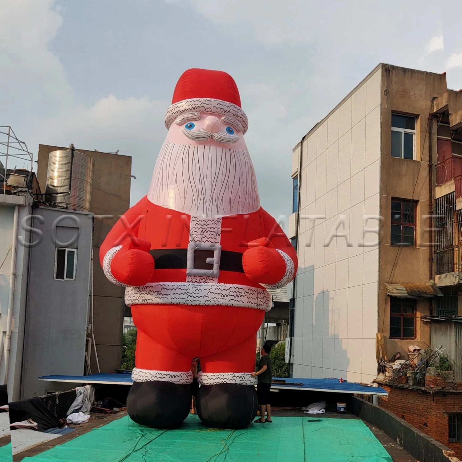 For Decoration2Giant Outdoor Christmas Inflatable Blows Up Santa Claus Snowman With Led Lights Father Christmas Characters Xmas