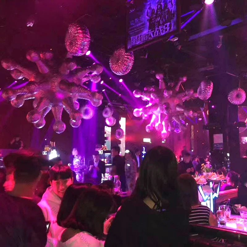 Hanging Silver Inflatable Customized Golden Inflatable Star For Event Decoration