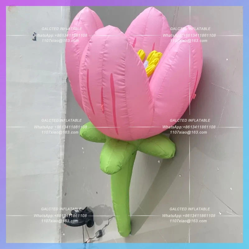 inflatable flower model Large shopping malls display festive atmosphere pink