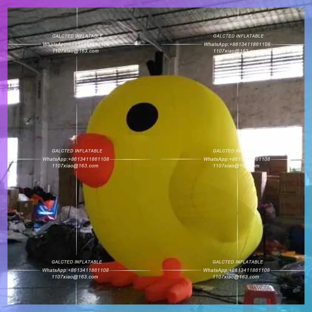 Inflatable Chicken Balloon 3m 10ftH Cute Inflatable Yellow Chick Mascot for Outdoor Restaurant Advertising