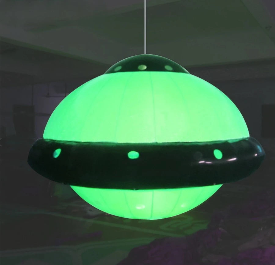 Event Library Decoration Brand New Portable Lighting Inflatable UFO Replica With Led Lights For School