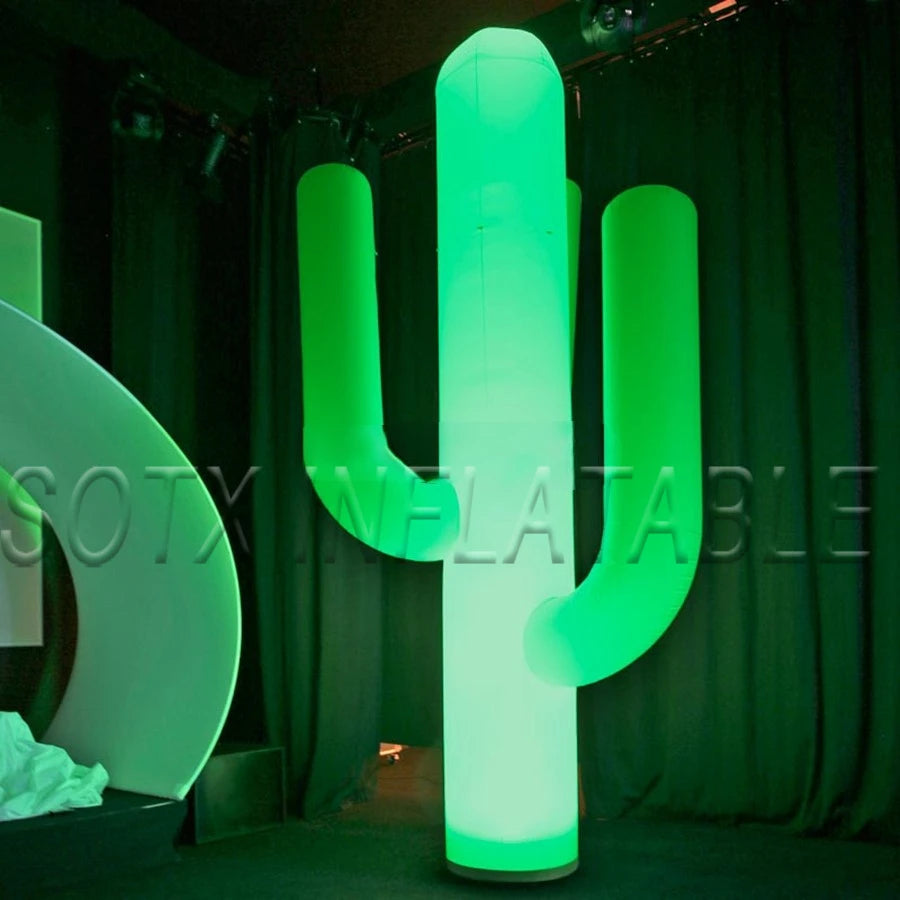 event decoration Outdoor artificial led light inflatable cactus for