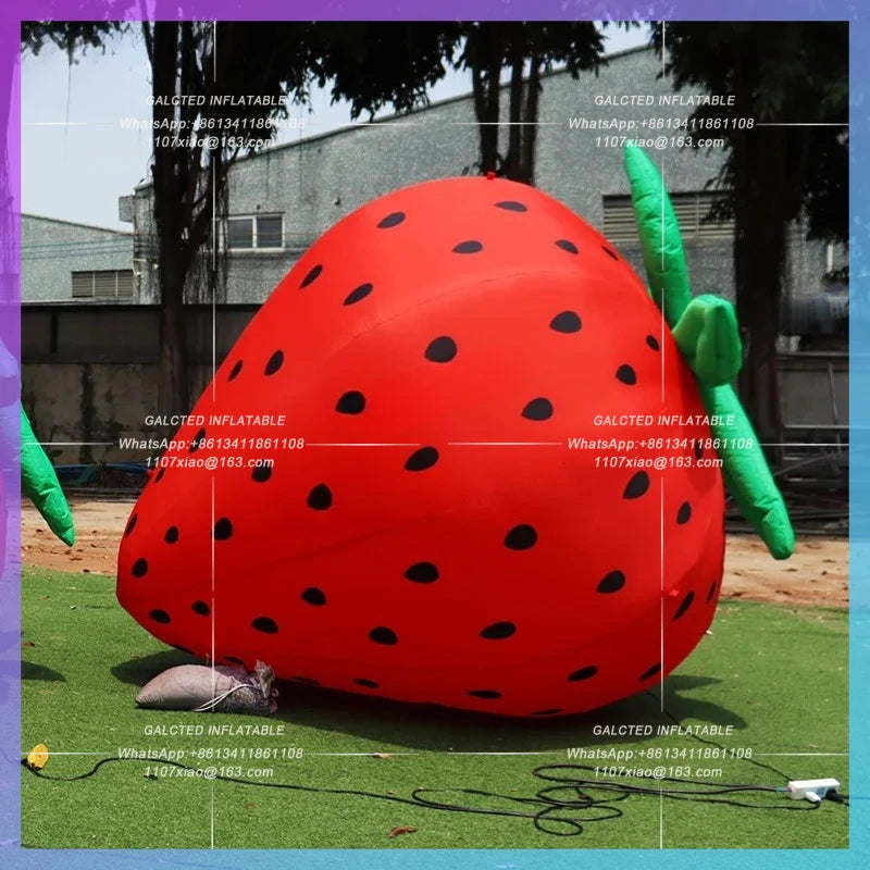 Inflatable Strawberry Fruit Model Customized 8.2Ft  Inflatable Cartoon Fruit For Outsoor Decorations