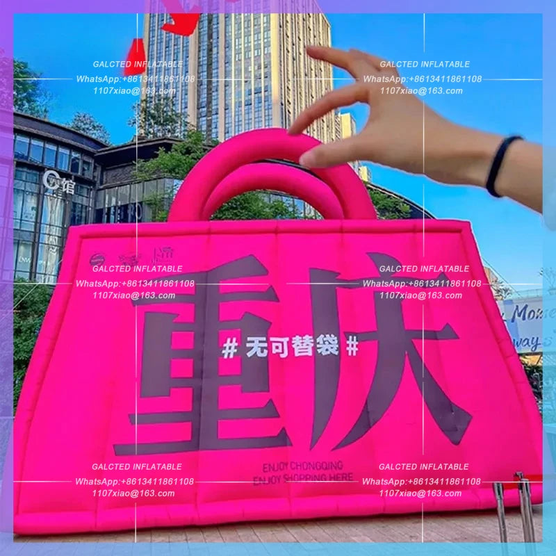 handbag Pink Bag Lady Bao tote bag Inflatable cartoon simulation bag air mold enterprise logo custom city landmark photo