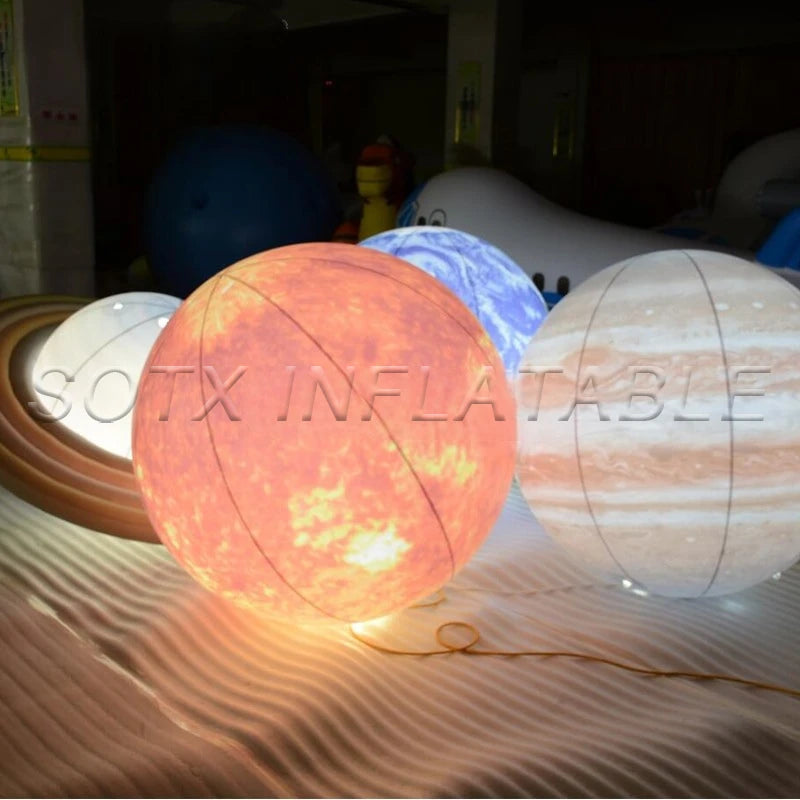 Institution Planetarium 11pcs Inflatable Planets Solar System Inflatable Planet Balloons with Air Pump for Educational