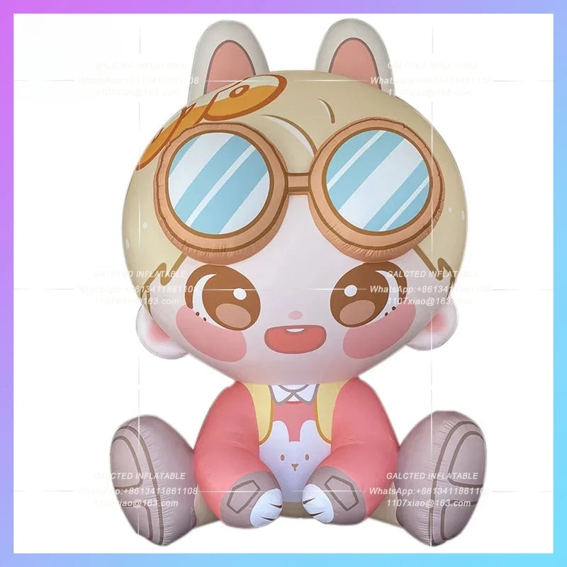 pink jacket jeans wearing glasses star Inflatable cartoon boy model  idol concert support can be customized text design props