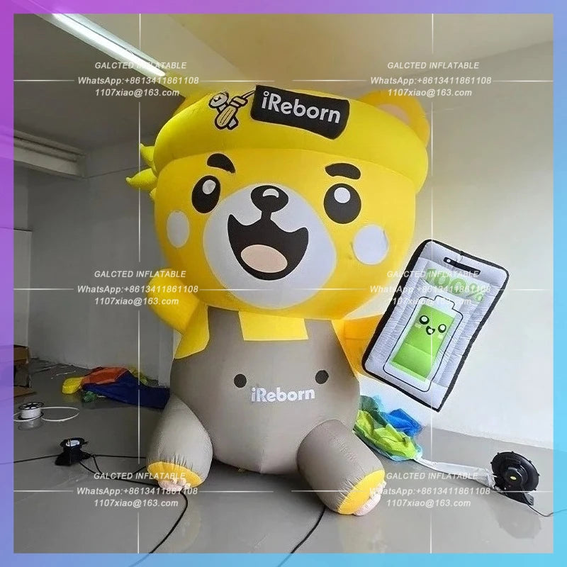 charge phone balloon bear Cartoon inflatable bear advertising