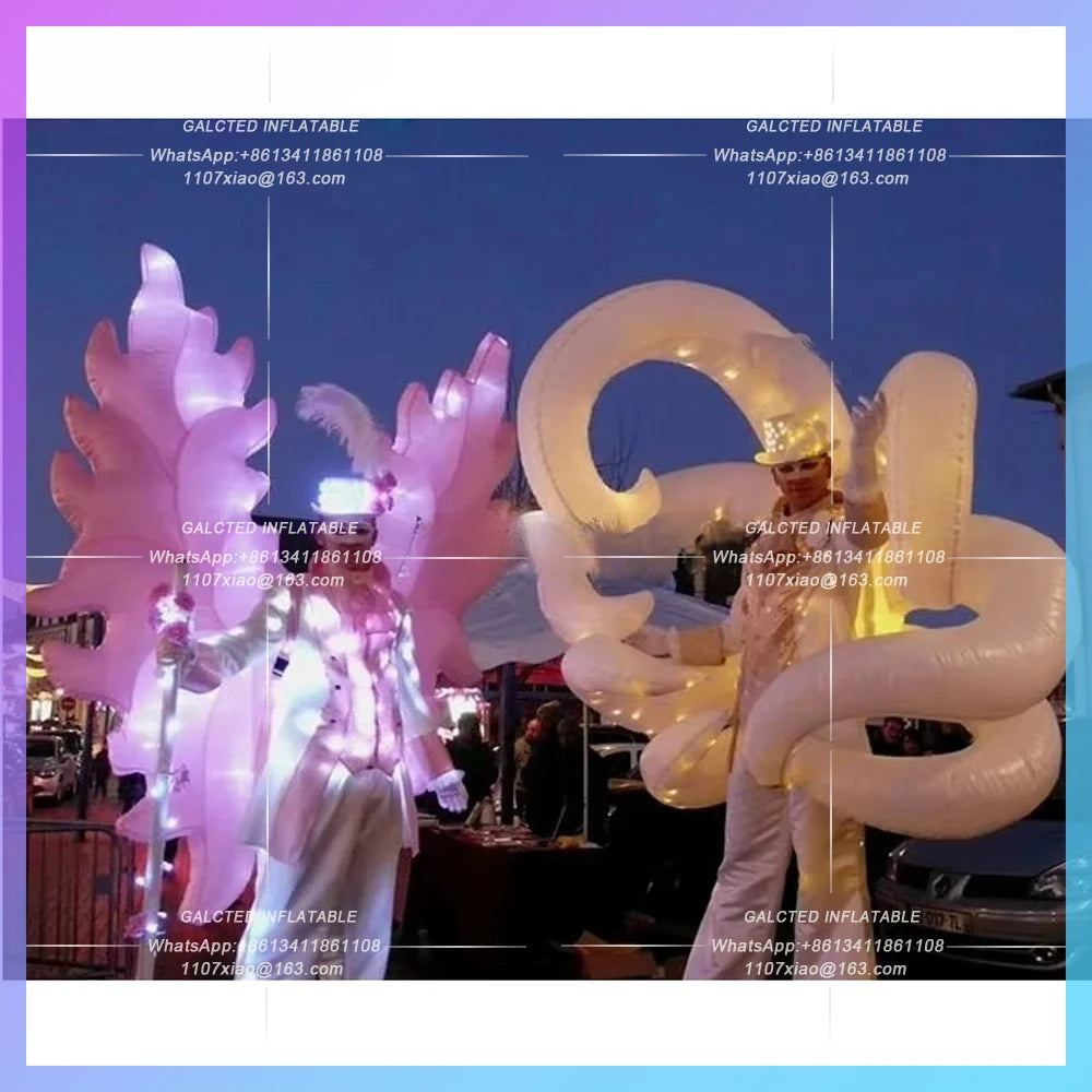 Inflatable Wing Costume 2pcs Colorful  With Led Lights Wonderful Adults Performance Costume For Night Party Entertainment Dance