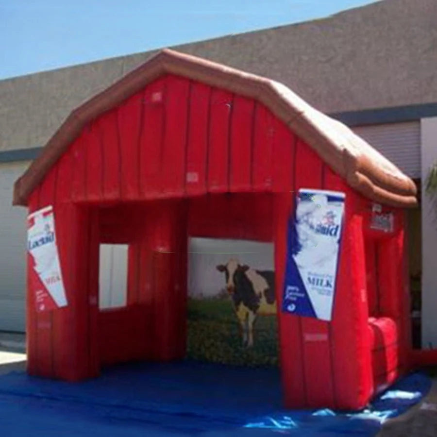 advertising or exhibition Customized full red inflatable stall station,farm vendor space,inflatabl booth for
