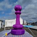 Advertising and Decoration New Arrival 5mH Red Inflatable Chess with Led Lights for