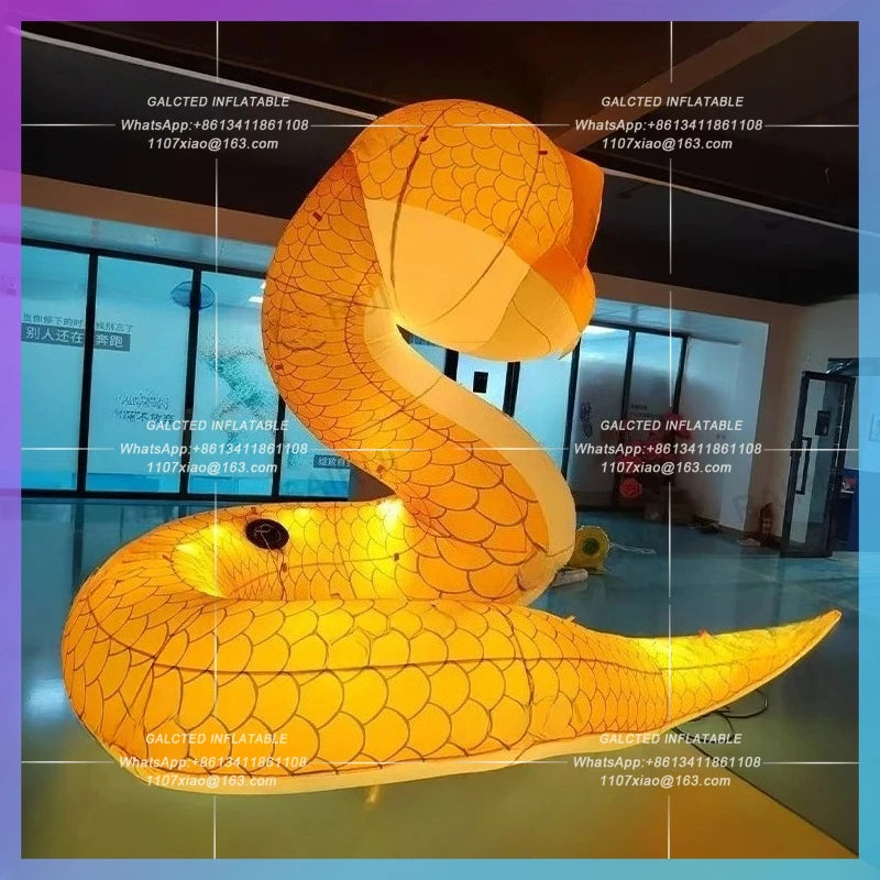 snake year street decoration spring Chinese inflatable snake white light festive celebration activity prop