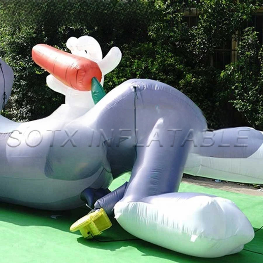 For Advertisements New Style Inflatable Easter Decoration "Grey Rabbit Dozing On Its Back" Inflatable Model Decoration