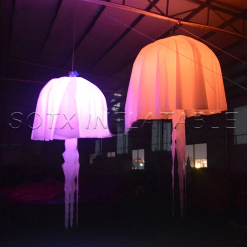 Party Decoration LED Light Inflatable Jellyfish Balloon, Colorful Lighting, Hanging Jellyfish Model, Club