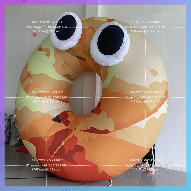 bagel doughnut air mold Inflatable bread croissant bagel custom CARB festival bread head bazaar drain