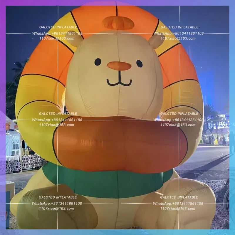 outdoor exhibition advertising decorative Giant cartoon inflatable Lion Zoo amusement park mall props size can be customized