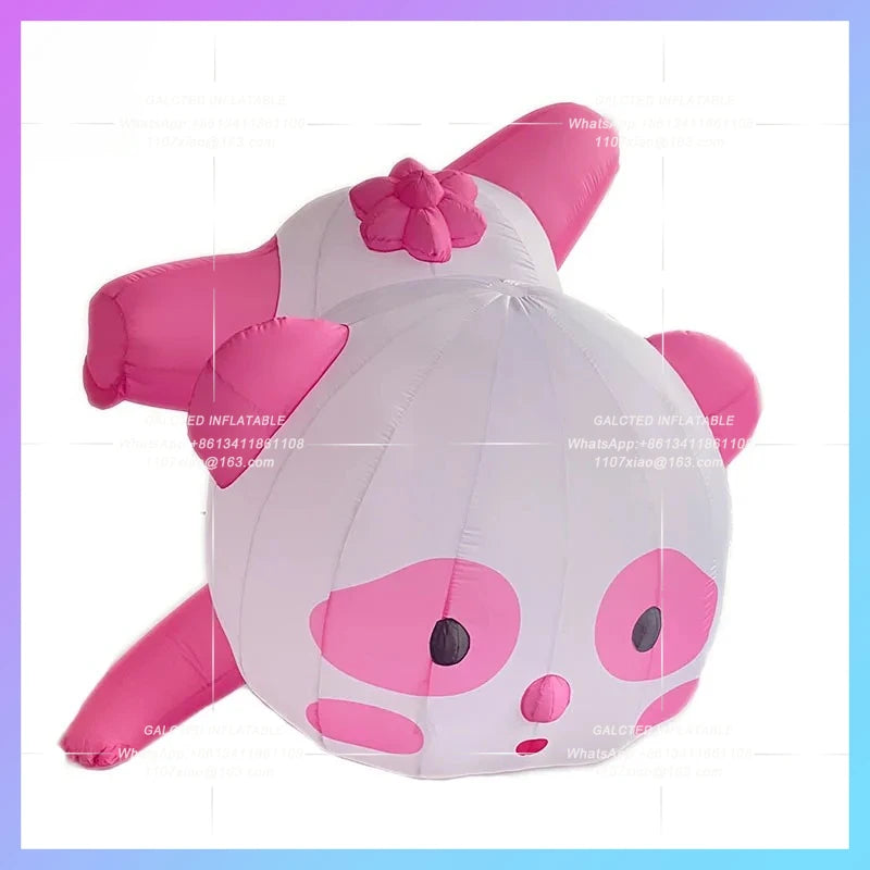 outdoor decoration with cute Inflatable Pink Panda model atmosphere for parent-child interaction on children's Day