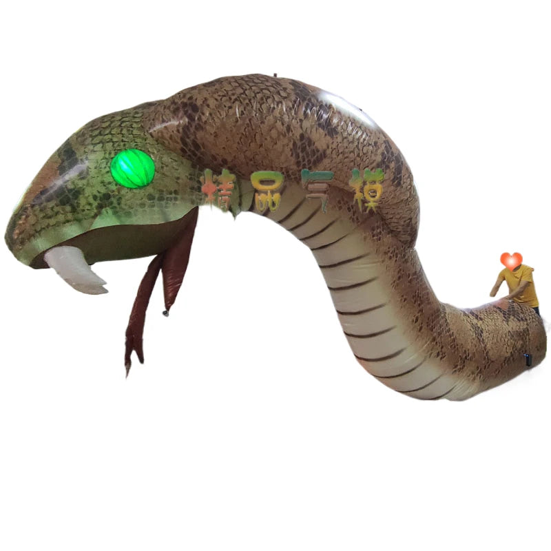 Giant Inflatable Realistic Cobra - Perfect for Halloween Bar and Mall Decorations, Event Props, and Zoo Displays