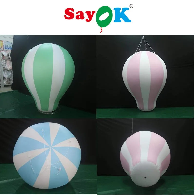 6.56ft Portable PVC Helium Hot Air Balloon Inflatable Strip Balloon Hanging Decoration for Advertisiing Wedding Birthday Party